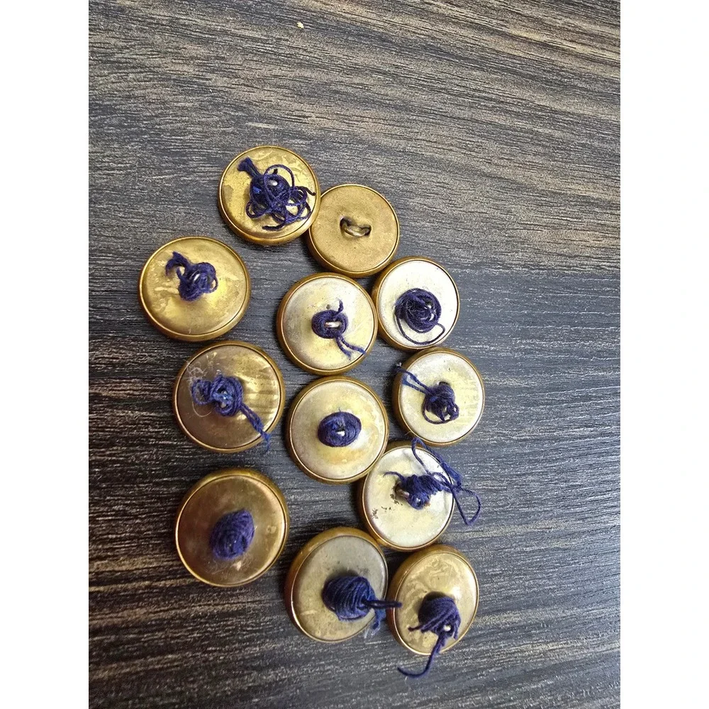 12pc‎ Vintage US Navy Eagle Anchor Brass Buttons Military Uniform Gold Tone Set
